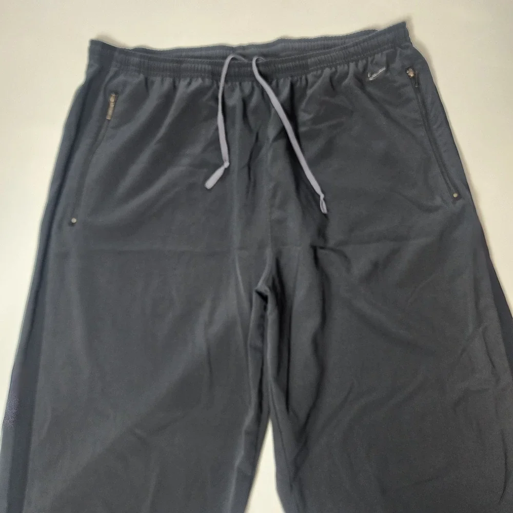 Nike Windbreaker Pants Mens Large Black Lightweight Zipper Ankle Nylon Vintage